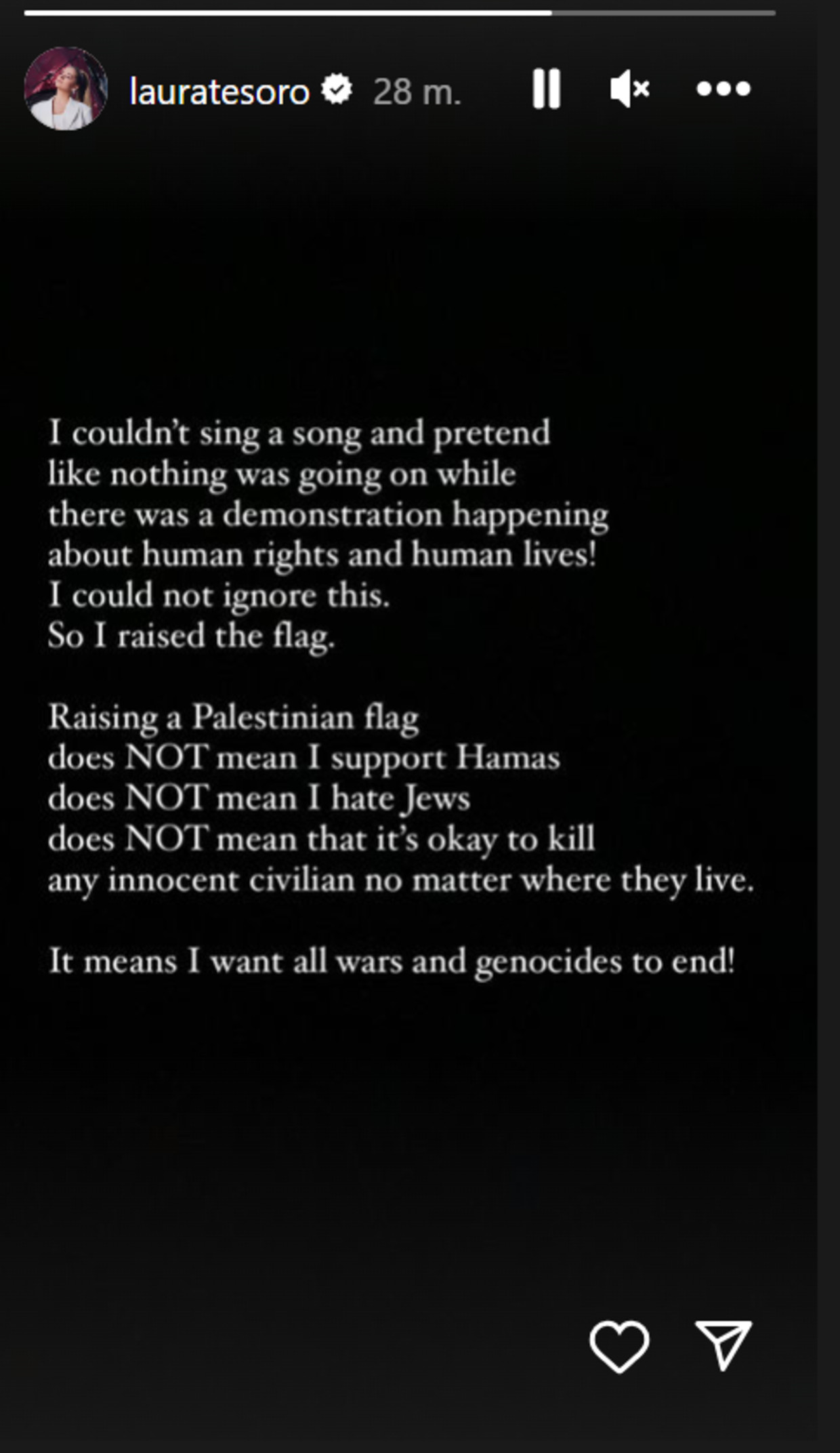 Reactie Laura Tesoro  Beeld Instagram Laura Tesoro