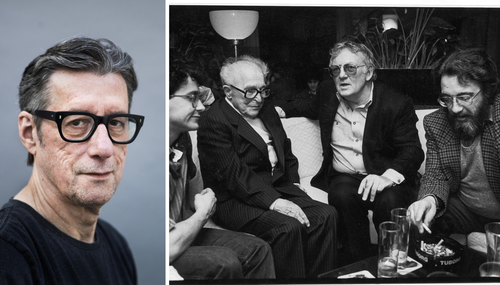 Herman Brusselmans: 'Er bestaat een iconische foto waarop vier grootheden naast elkaar staan afgebeeld: Gerard Walschap, Hugo Claus, Walter Van den Broeck, en Tom Lanoye.' Beeld RV