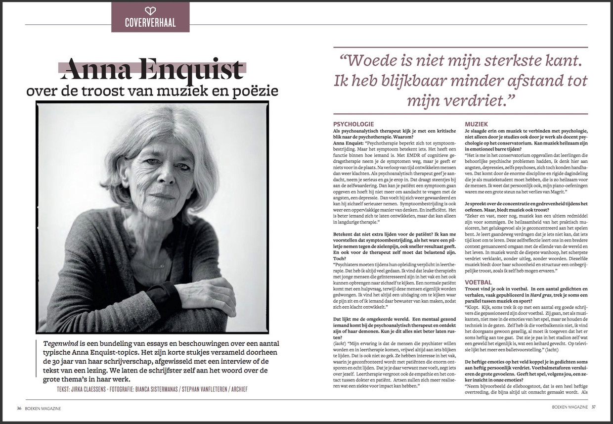 ‘Boeken Magazine’ brengt groot interview met Anna Enquist, maar schrijfster zelf weet van niets