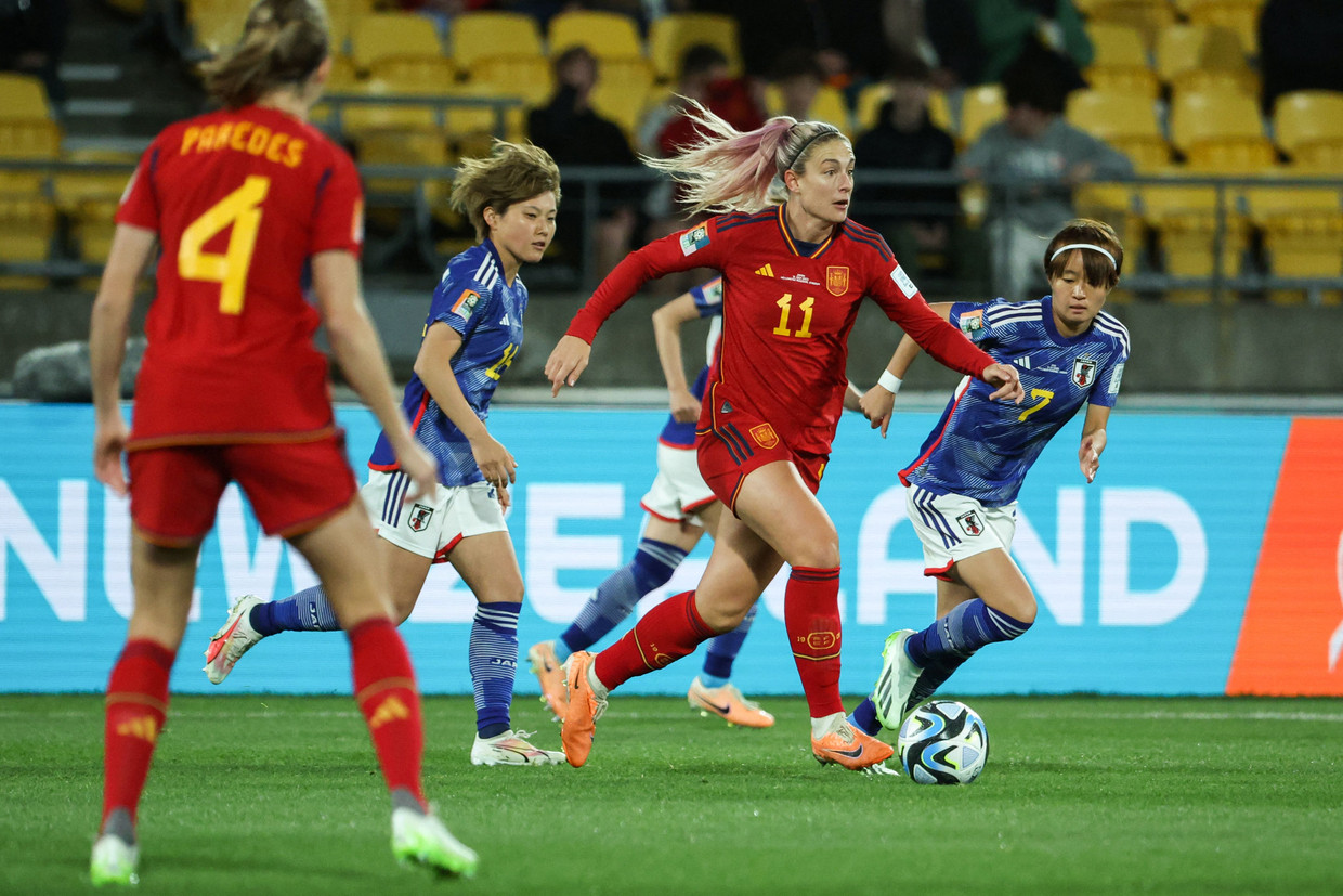 Spain star Alexia Butellas was in action against Japan.  Spain lost and Putellas was on the bench for the next match.  Image by AFP